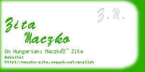 zita maczko business card